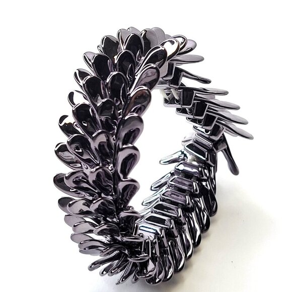 Hematite Tone Stretchy LIGHTWEIGHT Bracelet - Picture 7 of 7